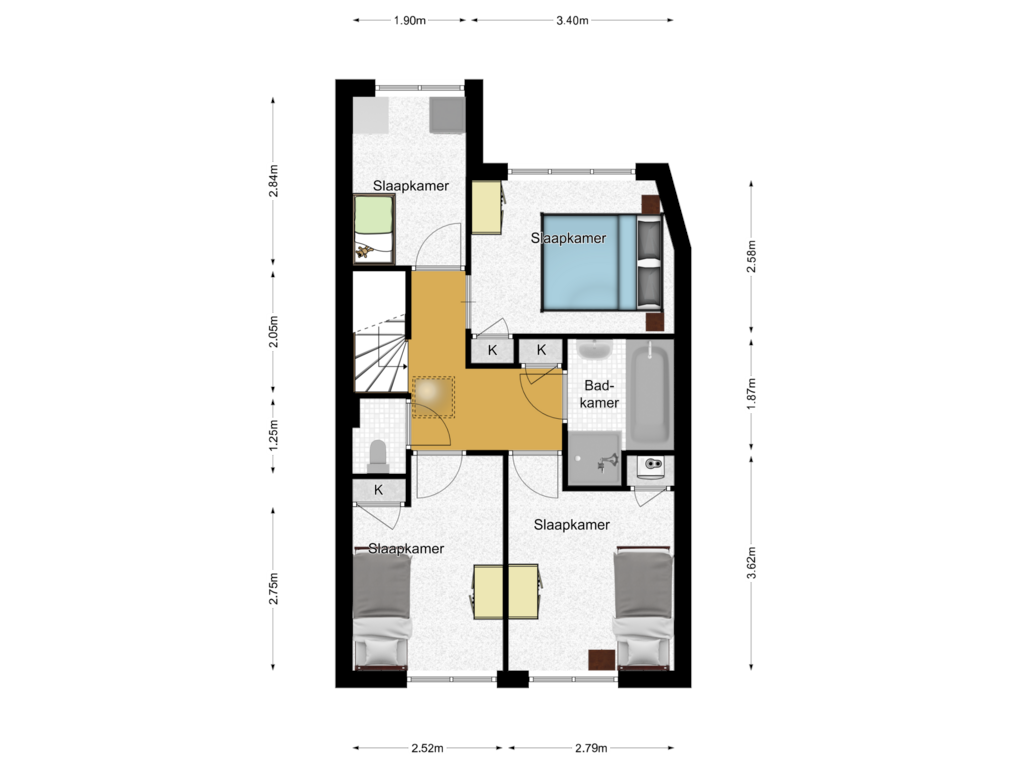 Bekijk plattegrond van 2e Verdieping van Gangetje 4