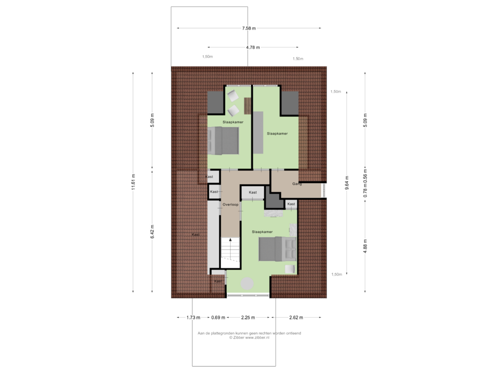 View floorplan of Eerste verdieping of Kottenseweg 28