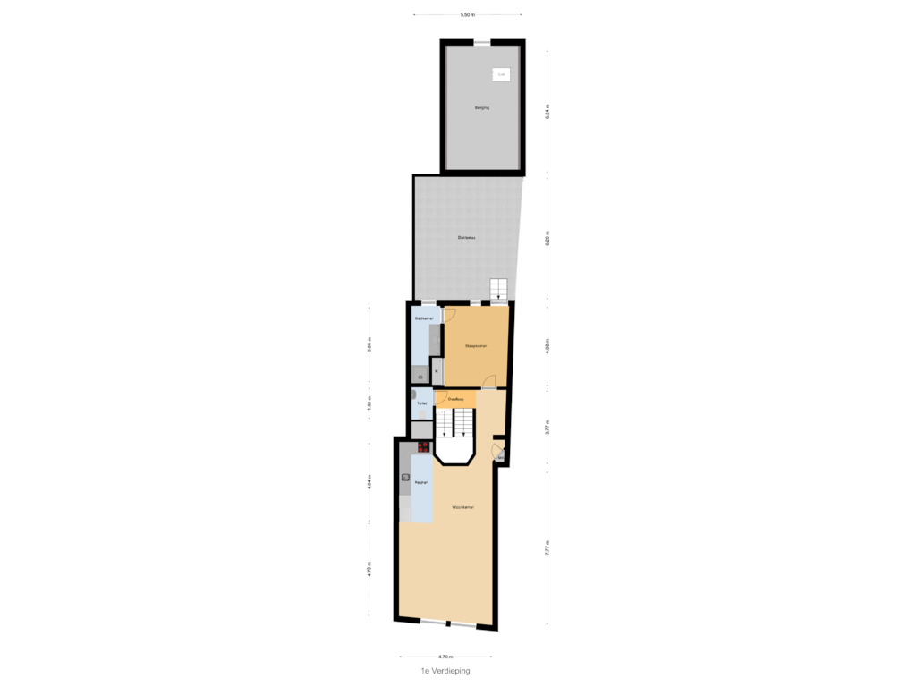 Bekijk plattegrond van 1e Verdieping van Lange Nobelstraat 16