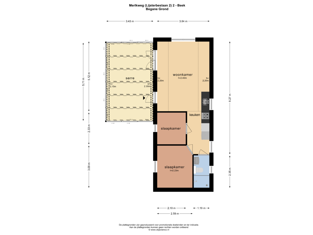 Bekijk plattegrond van BEGANE GROND van Melkweg 2-2