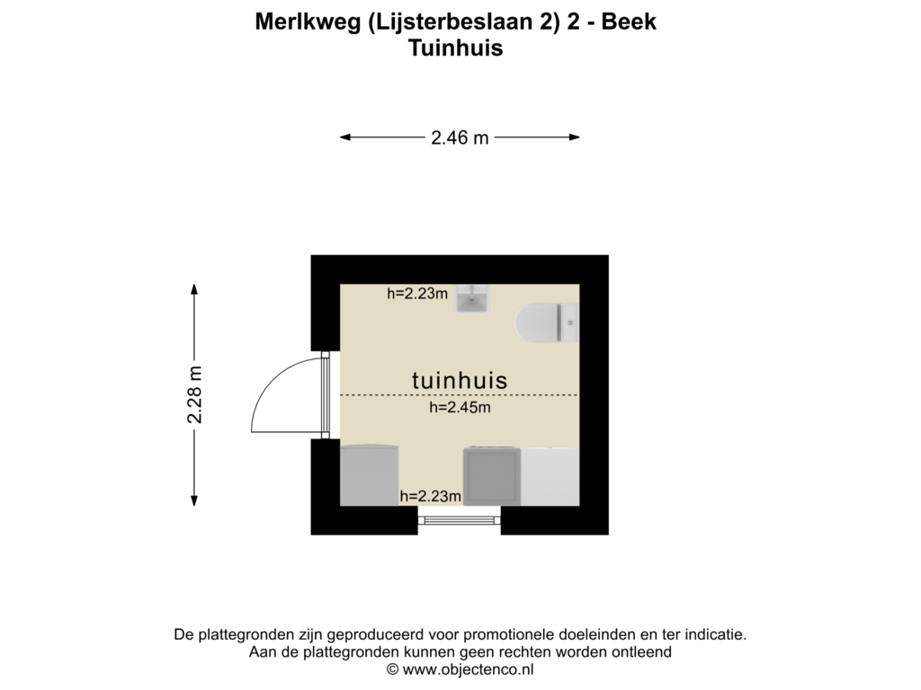 Bekijk plattegrond van TUINHUIS van Melkweg 2-2