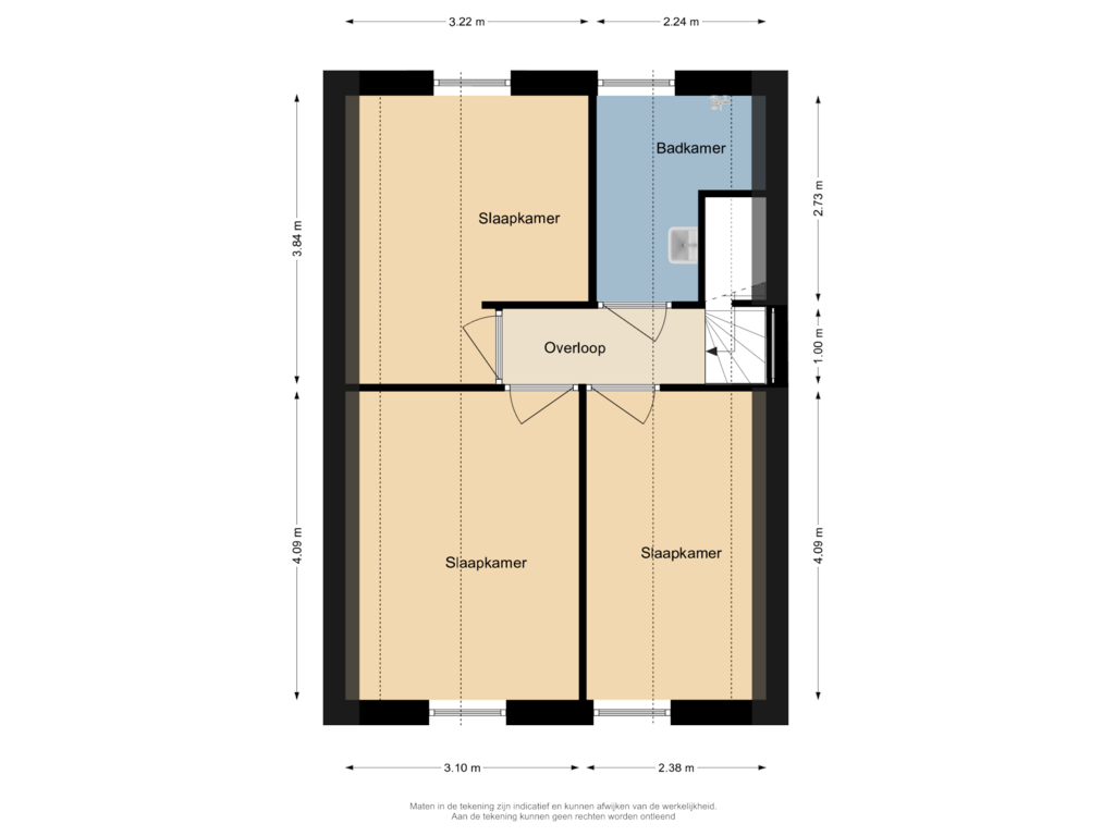 View floorplan of Verdieping of Nieuwe Vlissingseweg 438