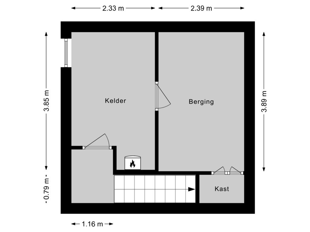 Bekijk plattegrond van Kelder van Raadhuisstraat 20