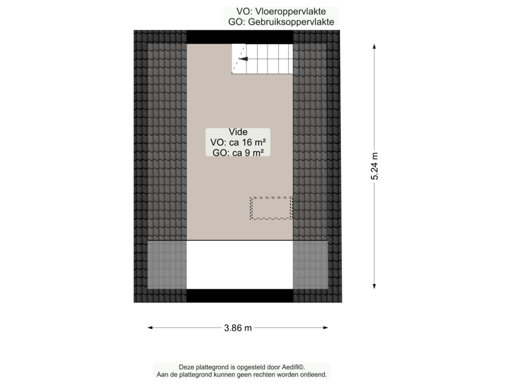 Bekijk plattegrond van Vide verdieping van Akerkhof 17-A