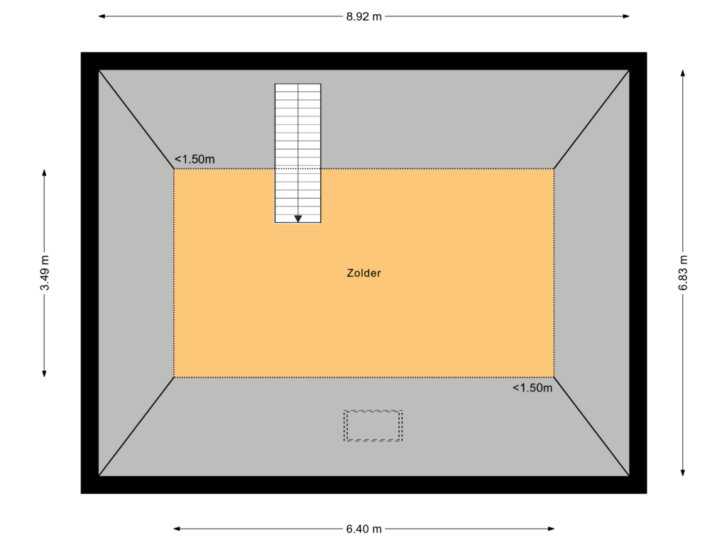 Bekijk plattegrond van Zolder van Kerkstraat 66