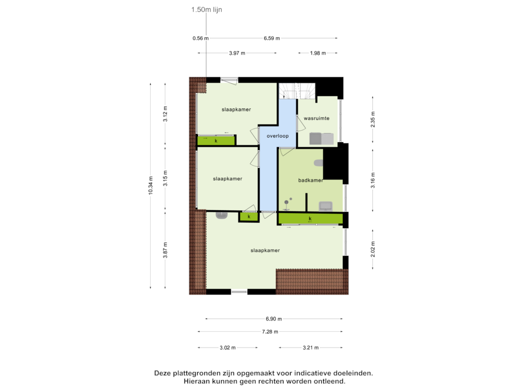 View floorplan of 1e verdieping of Gemullehoekenweg 51