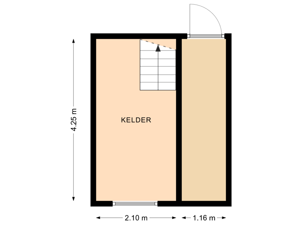 Bekijk plattegrond van kelder van Holderbergsestraat 2