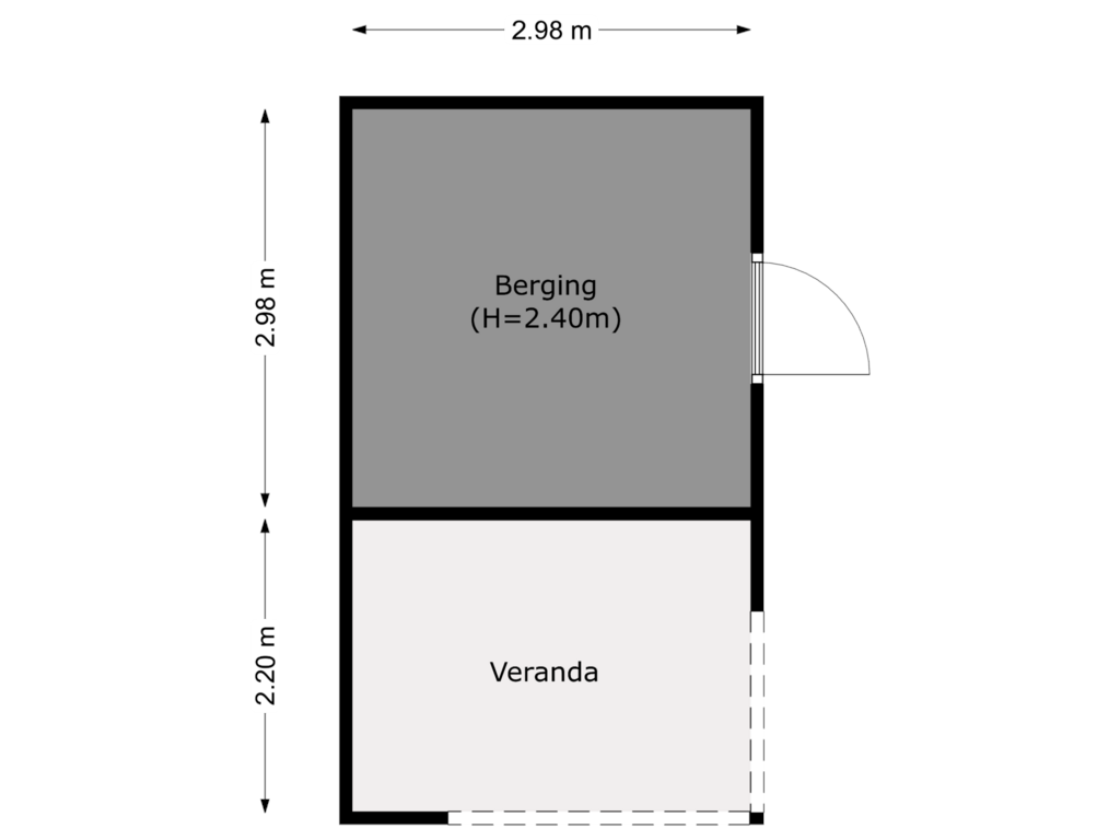 View floorplan of berging of Langeweg 110-B