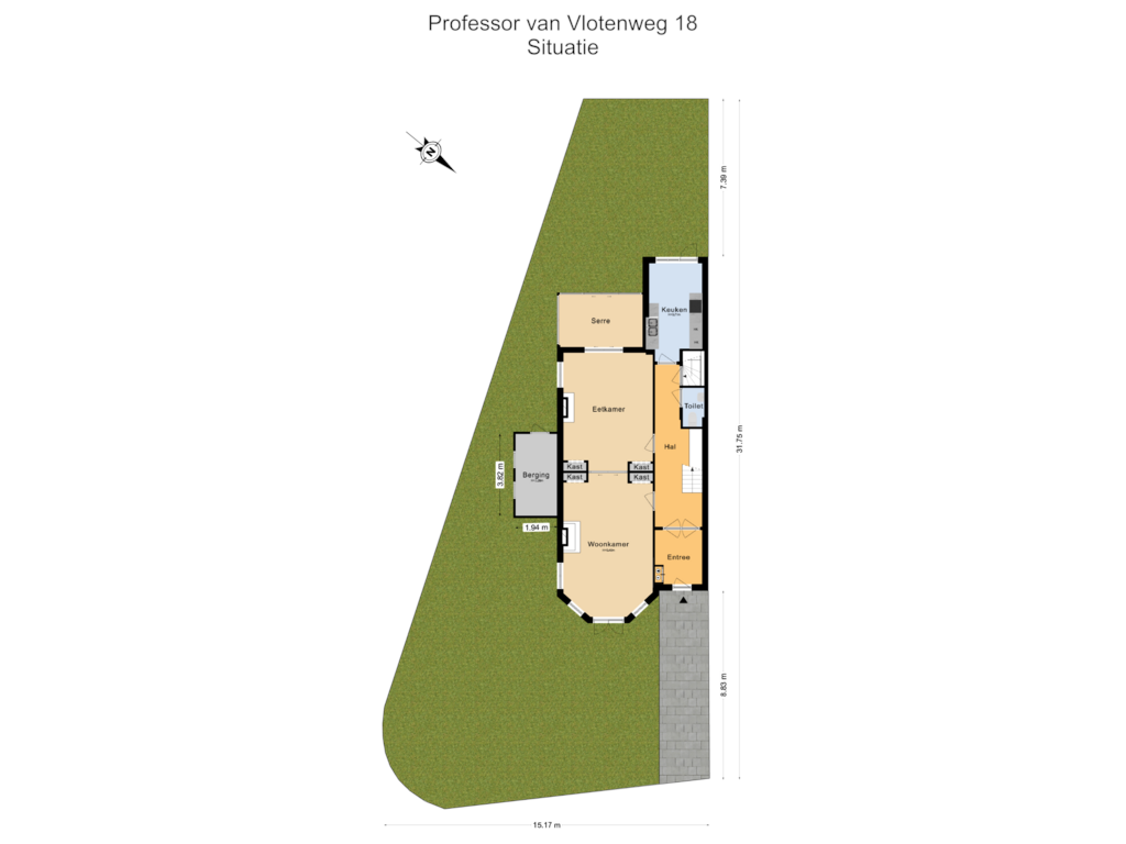 Bekijk plattegrond van Begane Grond Tuin van Prof. van Vlotenweg 18