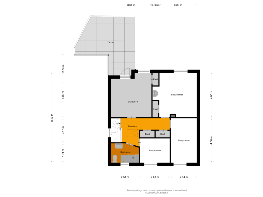 View floorplan of Eerste verdieping of Nieuwstraat 67