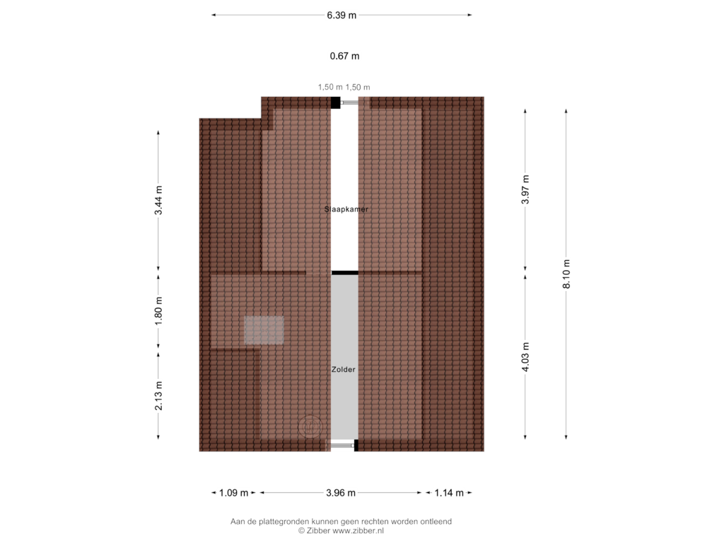 View floorplan of Zolder of Nieuwstraat 67