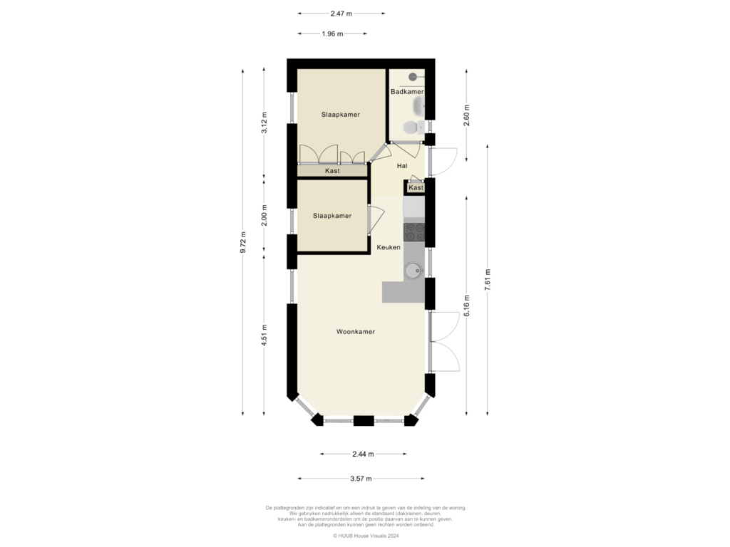 View floorplan of Appartement of Spijkweg 15-372