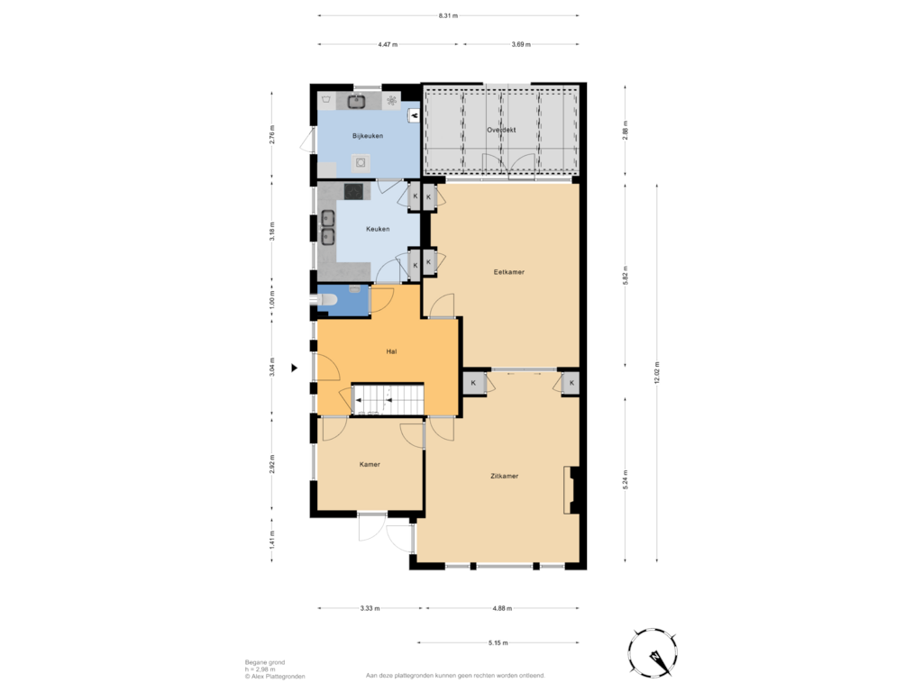 View floorplan of Begane grond of Lange Kerkdam 78