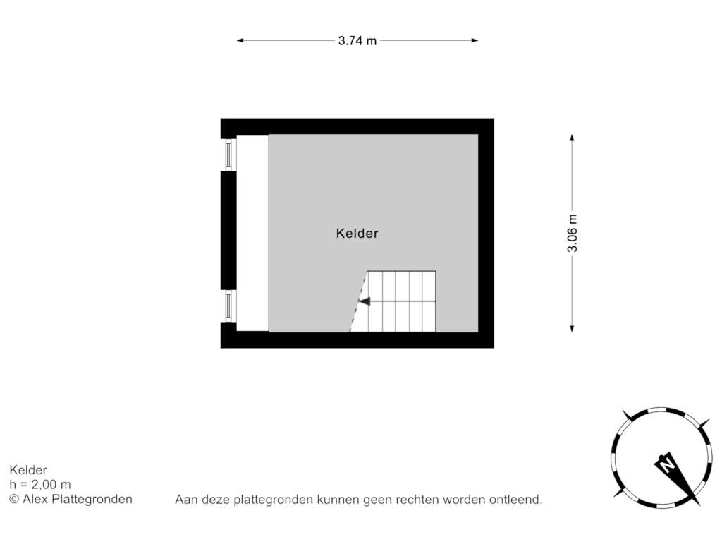 View floorplan of Kelder of Lange Kerkdam 78