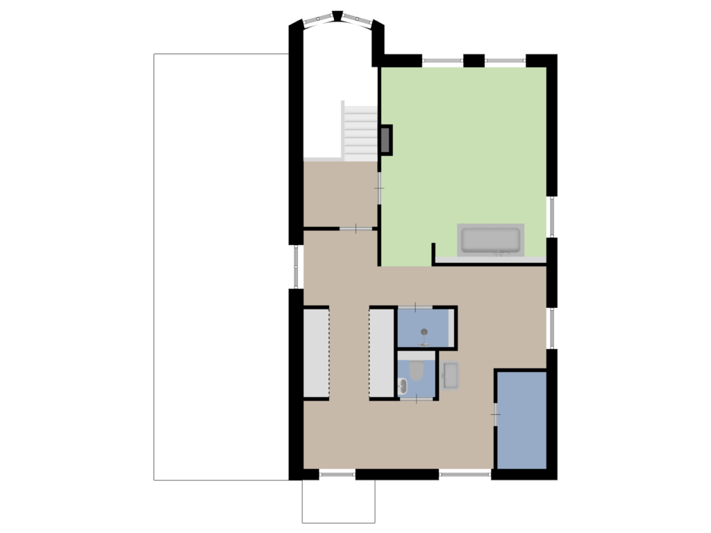 View floorplan of Tweede verdieping of Kerkbuurt 142