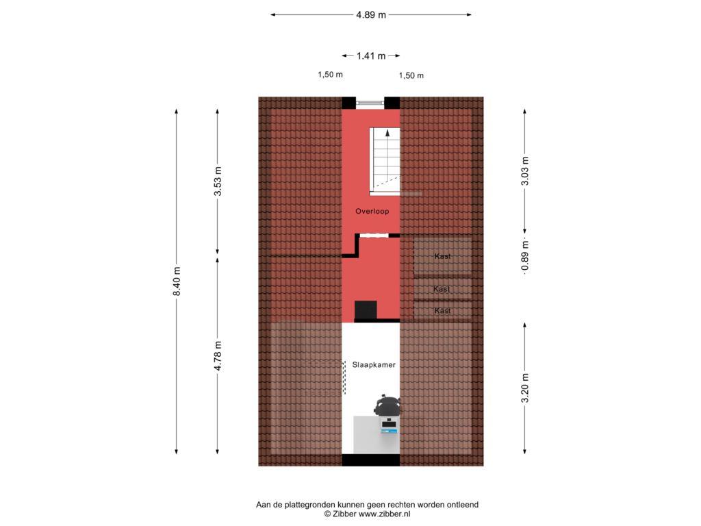 Bekijk plattegrond van Tweede verdieping van Dorpsstraat 35