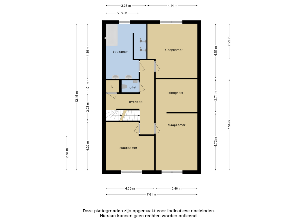 Bekijk plattegrond van 1e verdieping van Groenallee 4