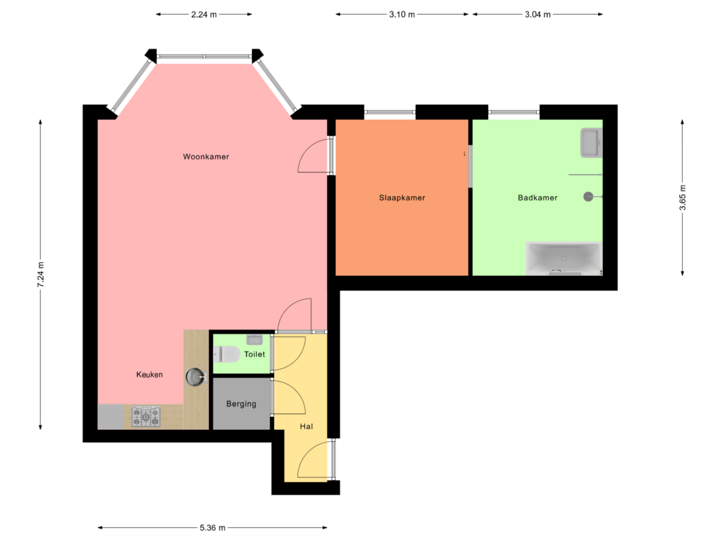 Bekijk plattegrond van Verdieping van Boulevard de Wielingen 76-001