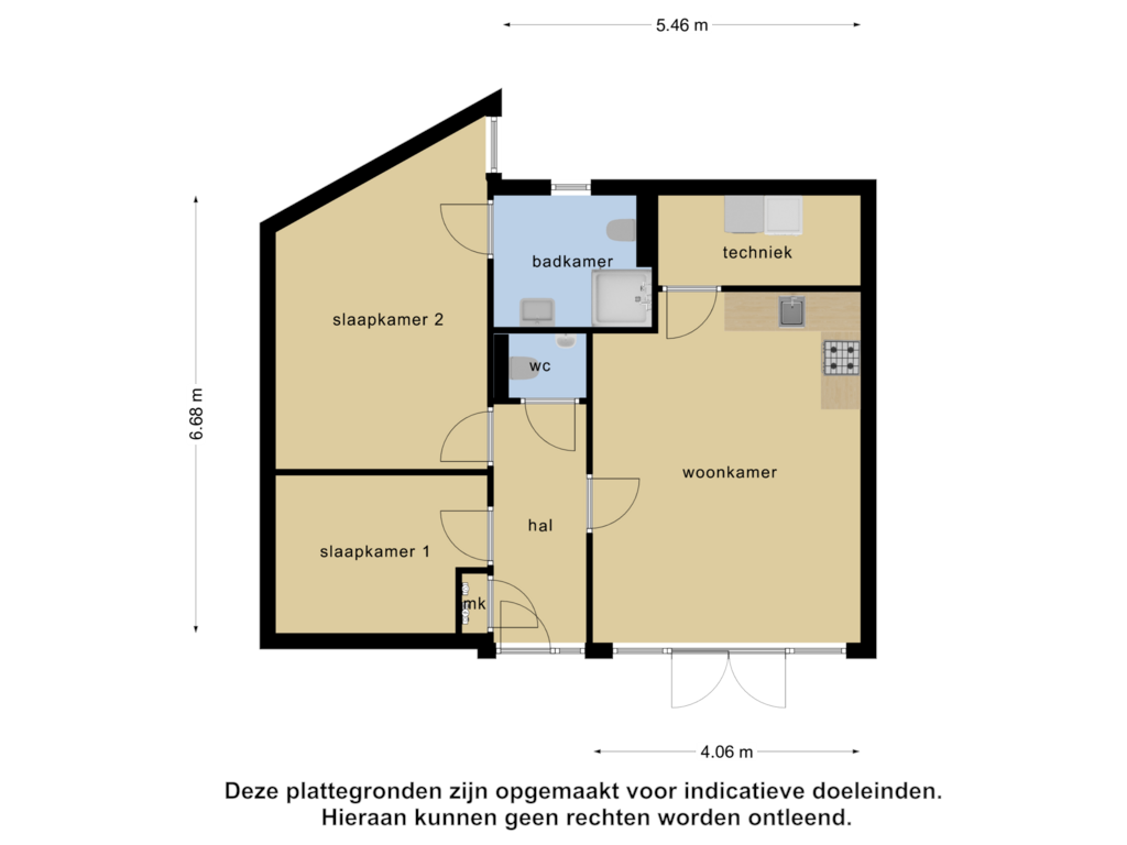 Bekijk plattegrond van Appartement van Deltastraat 2-A