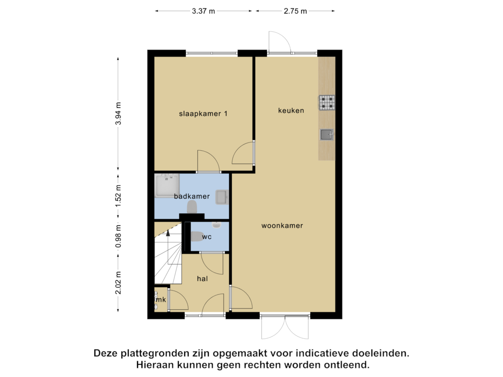 View floorplan of Begane grond of Deltastraat 2-C