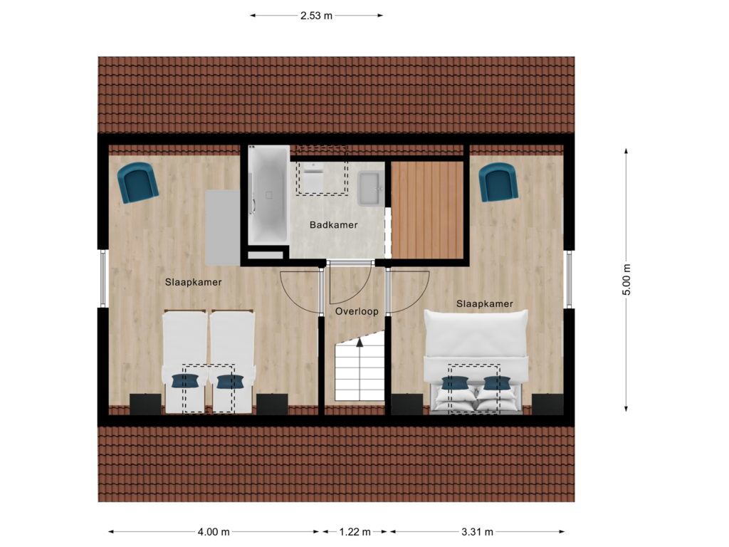 Bekijk plattegrond van 1e Verdieping van Baanstpoldersedijk 4-319