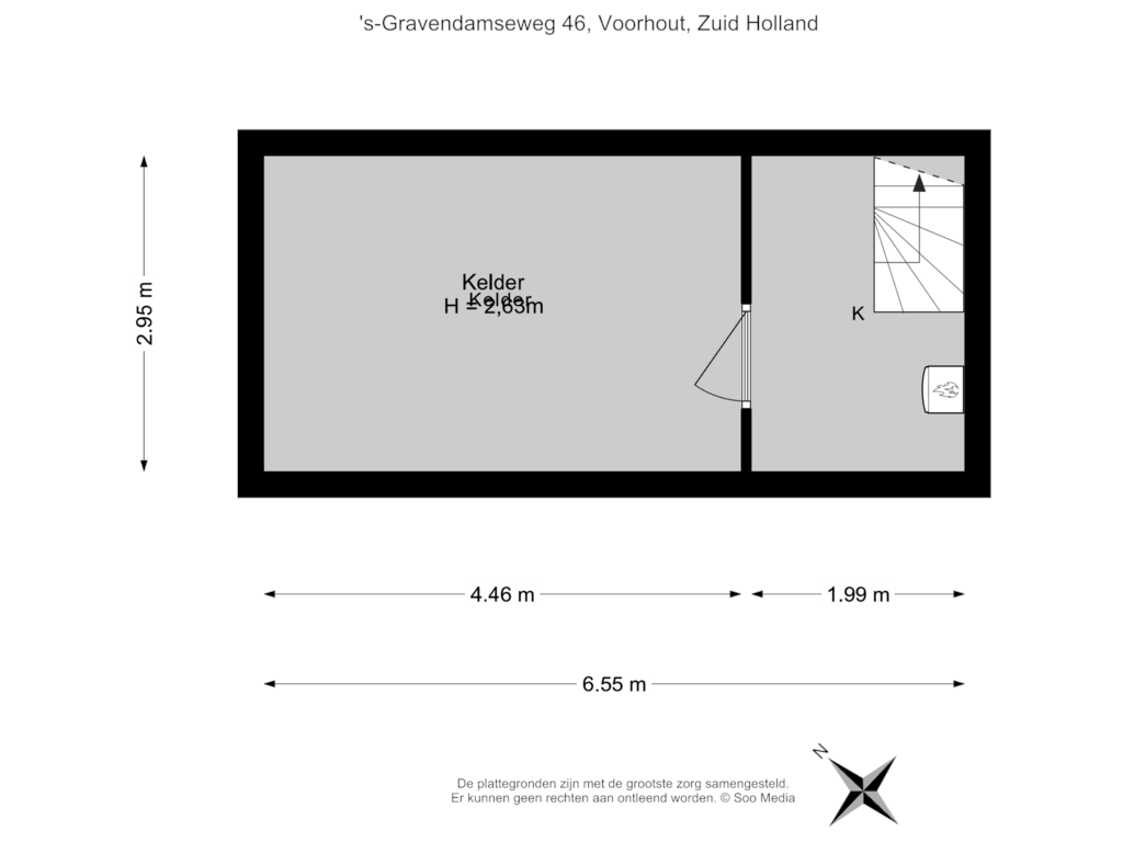 Bekijk plattegrond van Kelder van 's-Gravendamseweg 46