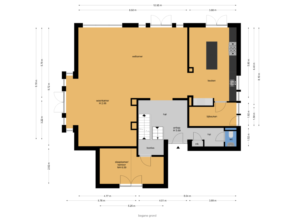 Bekijk plattegrond van begane grond van Van Brienenlaan 22