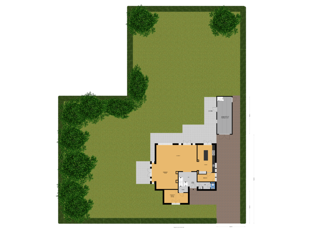 Bekijk plattegrond van begane grond en tuin van Van Brienenlaan 22