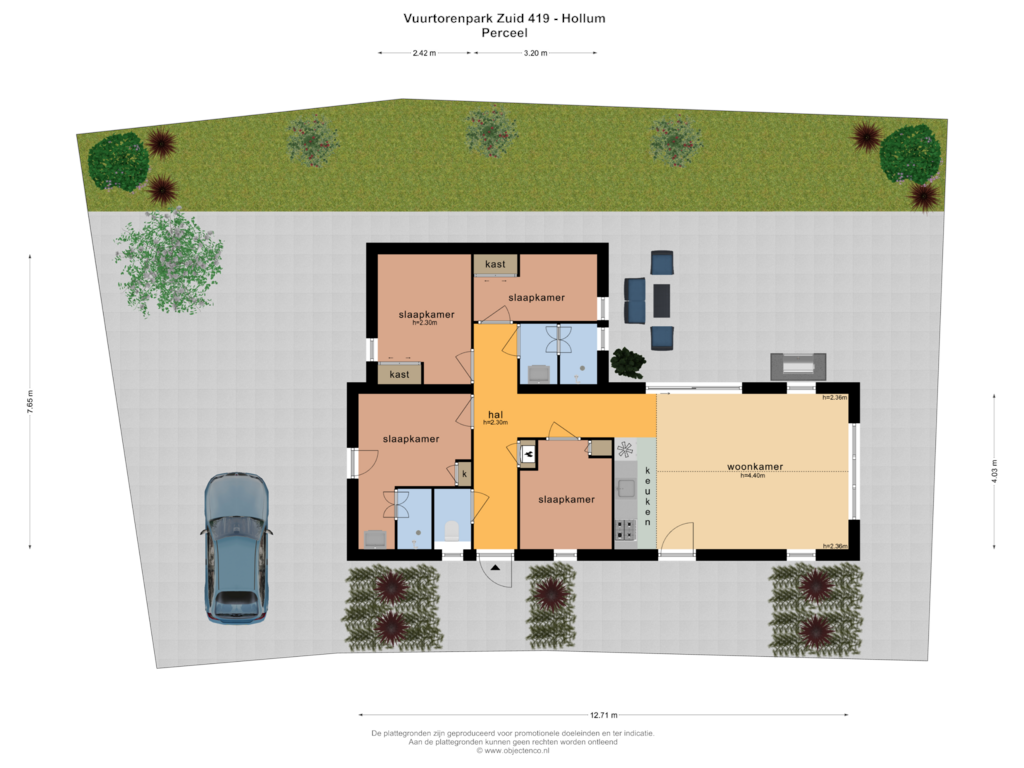 Bekijk plattegrond van PERCEEL van Vuurtorenpark Zuid 419