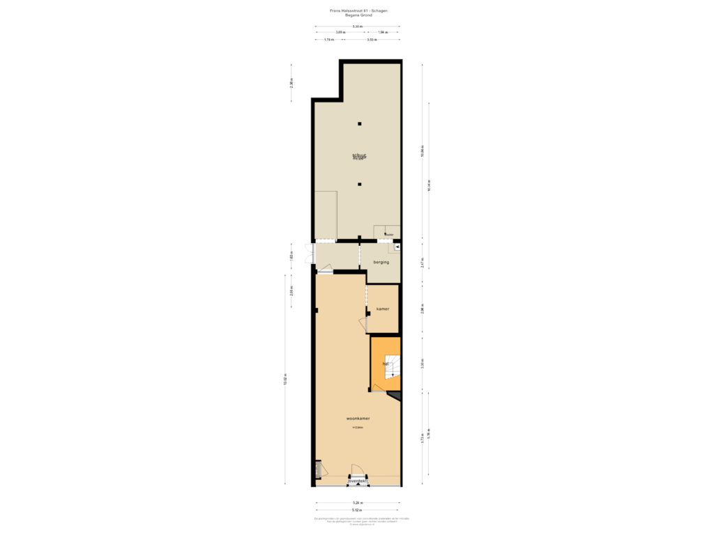 Bekijk plattegrond van BEGANE GROND van Rembrandtlaan 15