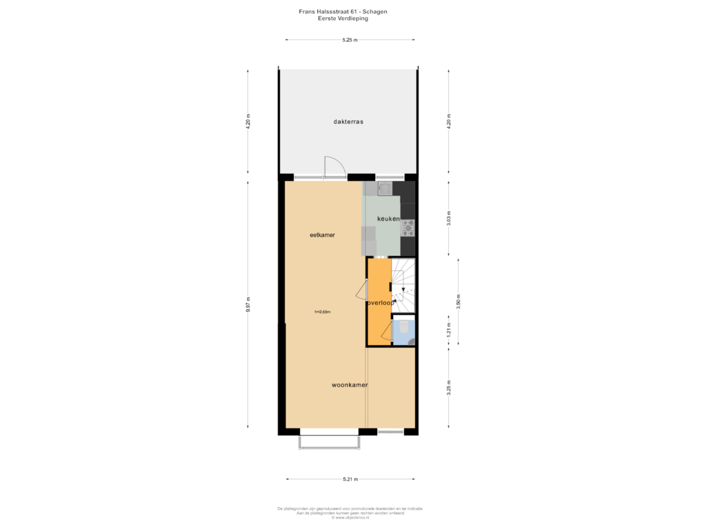 Bekijk plattegrond van EERSTE VERDIEPING van Rembrandtlaan 15