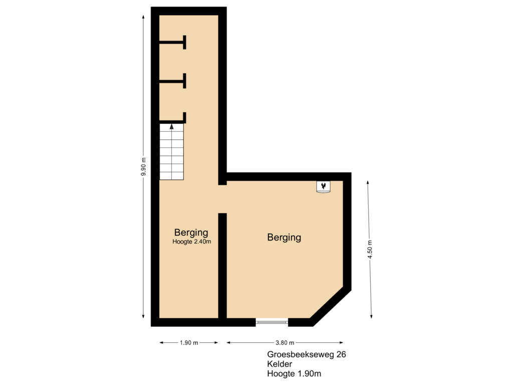 View floorplan of Floor 3 of Groesbeekseweg 26