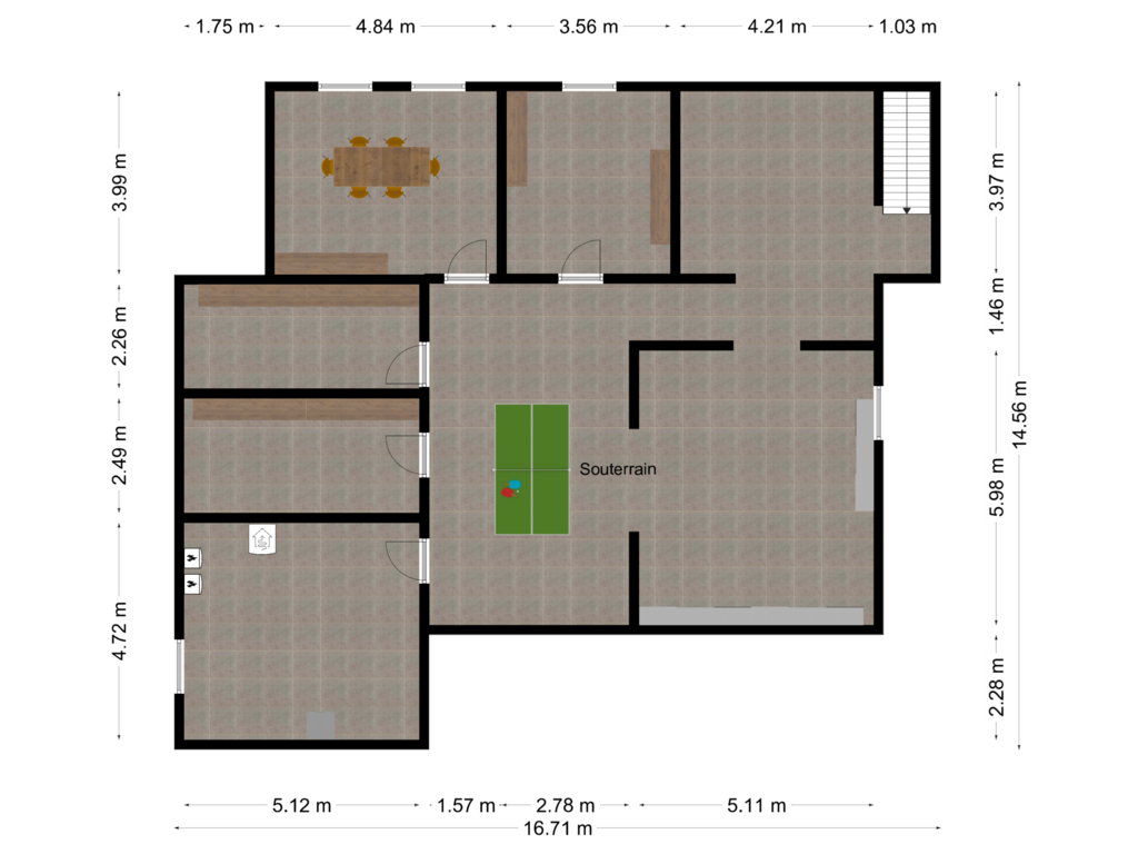 Bekijk plattegrond van Souterrain van Johannes XXIII-singel 38