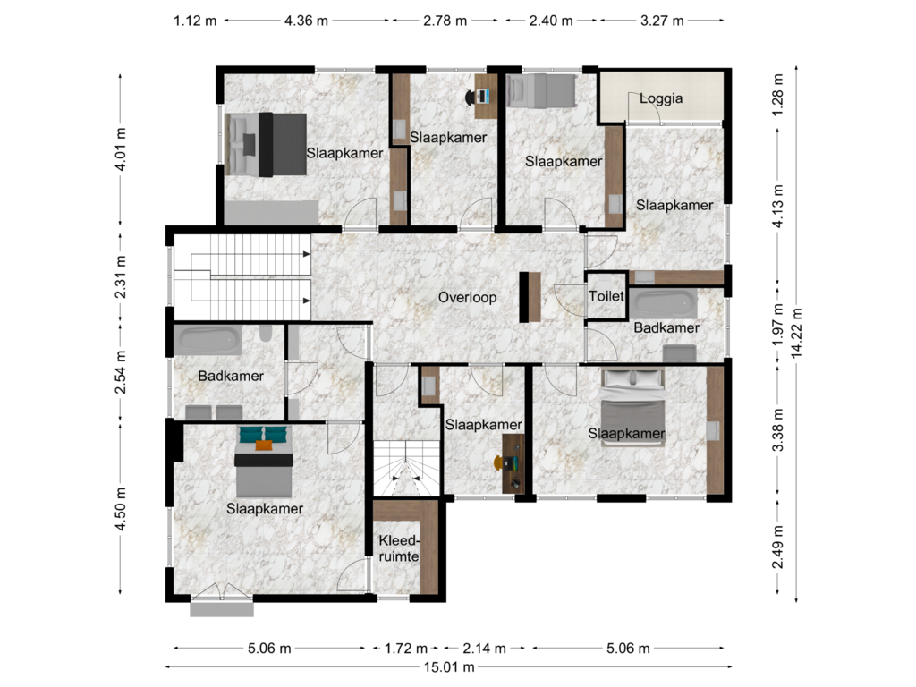 Bekijk plattegrond van Eerste verdieping van Johannes XXIII-singel 38