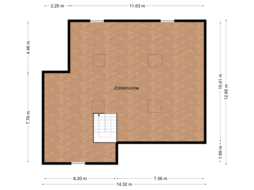 Bekijk plattegrond van Zolder van Johannes XXIII-singel 38