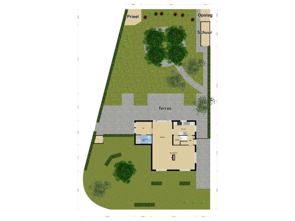 Bekijk plattegrond van Tuinindeling van Leeuwerikstraat 1