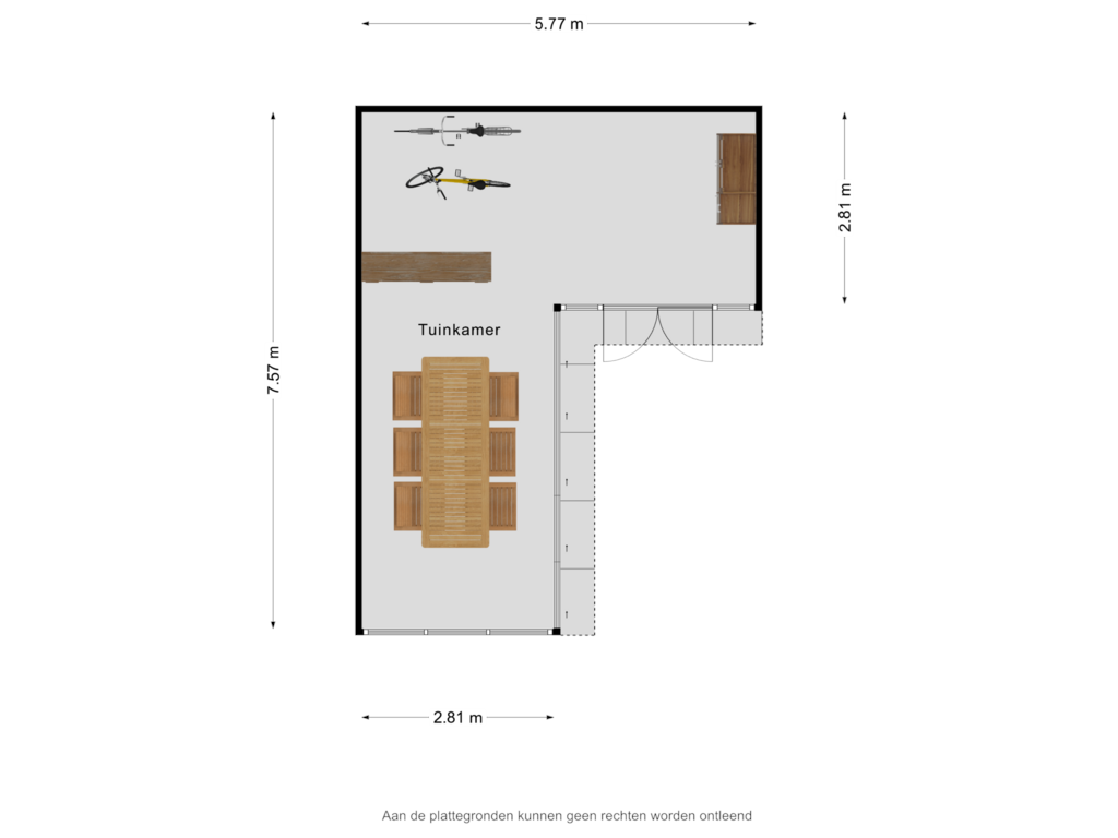 Bekijk plattegrond van TUINKAMER van Valkenisseweg 49-C