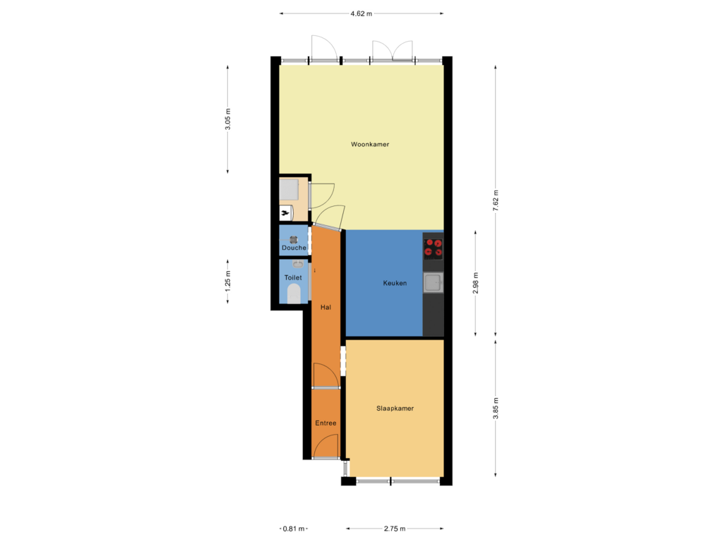 Bekijk plattegrond van begane grond van Heemskerkstraat 22-B