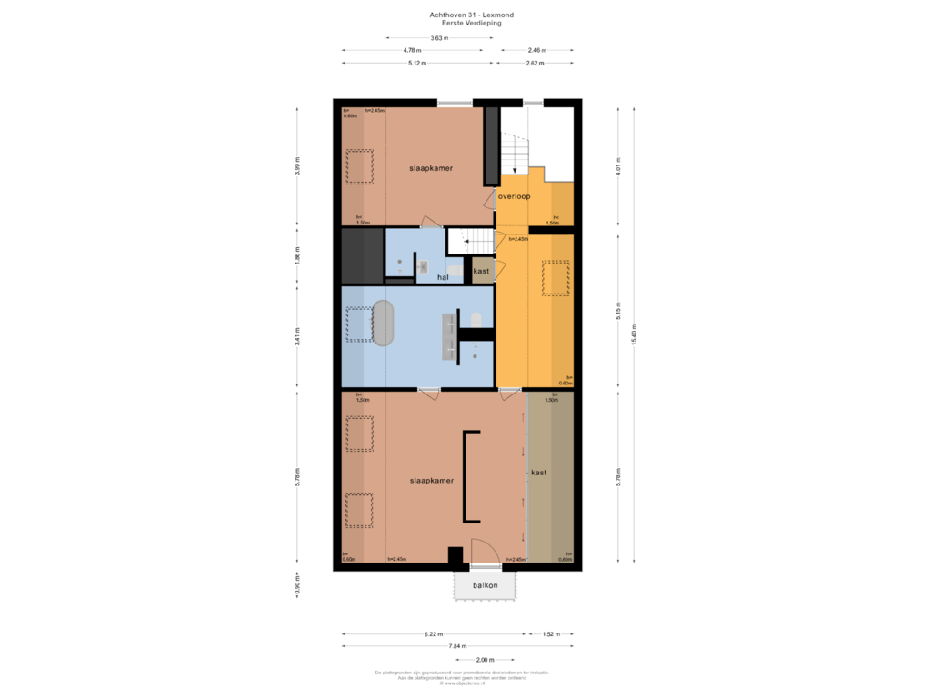 Bekijk plattegrond van EERSTE VERDIEPING van Achthoven 31