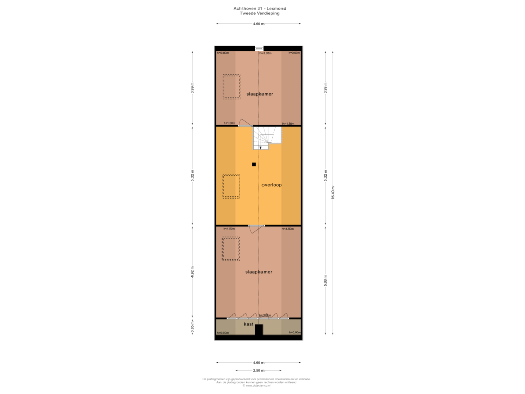 Bekijk plattegrond van TWEEDE VERDIEPING van Achthoven 31