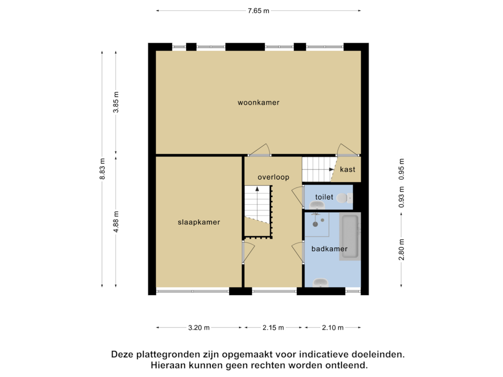 Bekijk plattegrond van 1e verdieping van Waterweegbree 221