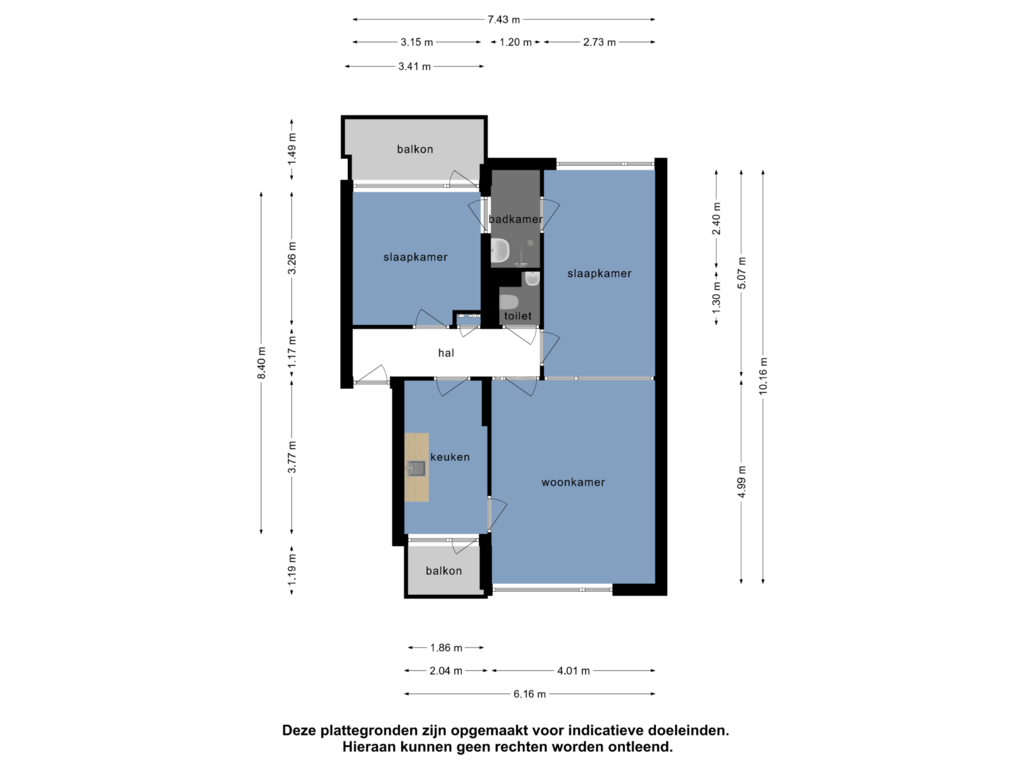 Bekijk plattegrond van Appartement van Van der Haertstraat 66