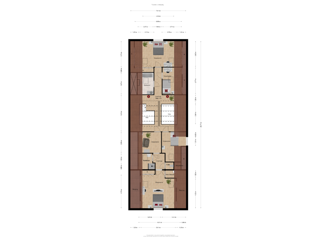 Bekijk plattegrond van Tweede verdieping van Pickéstraat 66