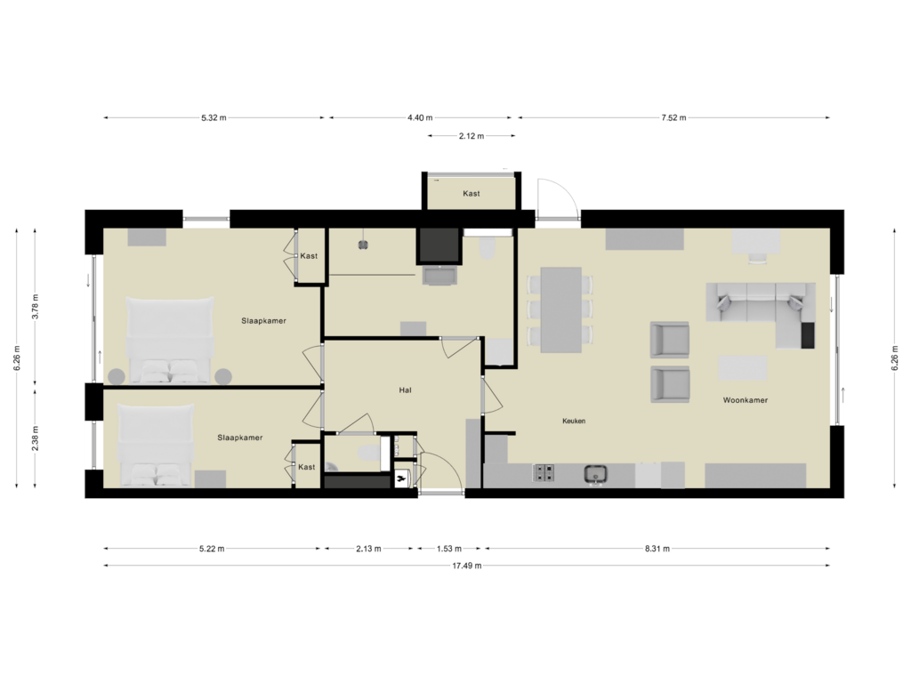 View floorplan of Begane grond of Fred. Roeskestraat 92-A2