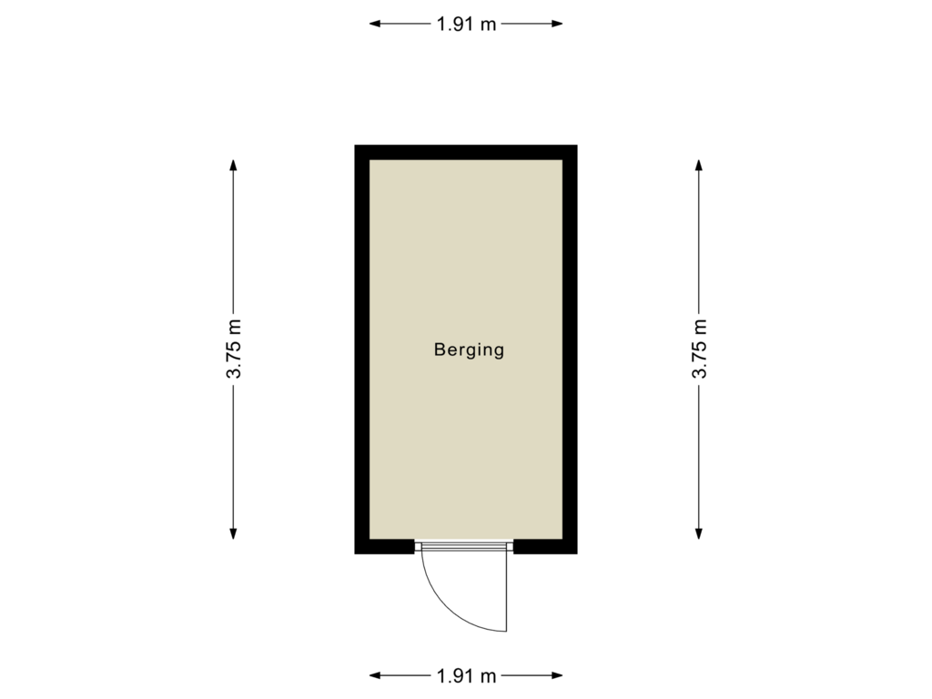 View floorplan of Berging of Fred. Roeskestraat 92-A2