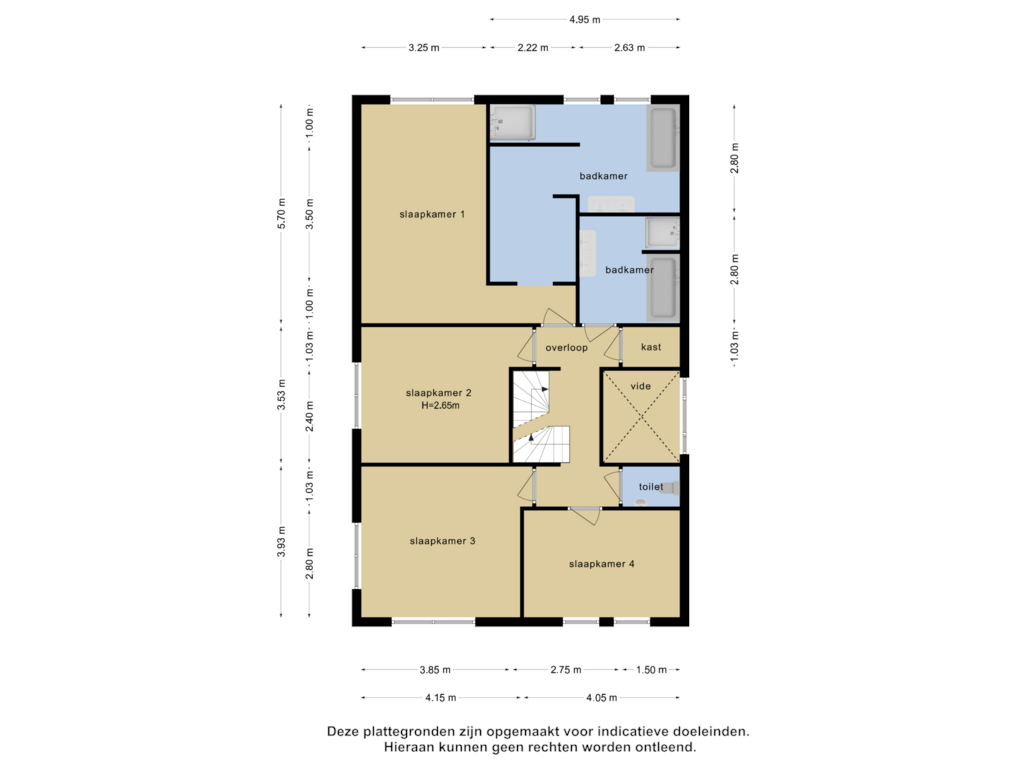 Bekijk plattegrond van 1e verdieping van Abdij van Rijnsburglaan 144