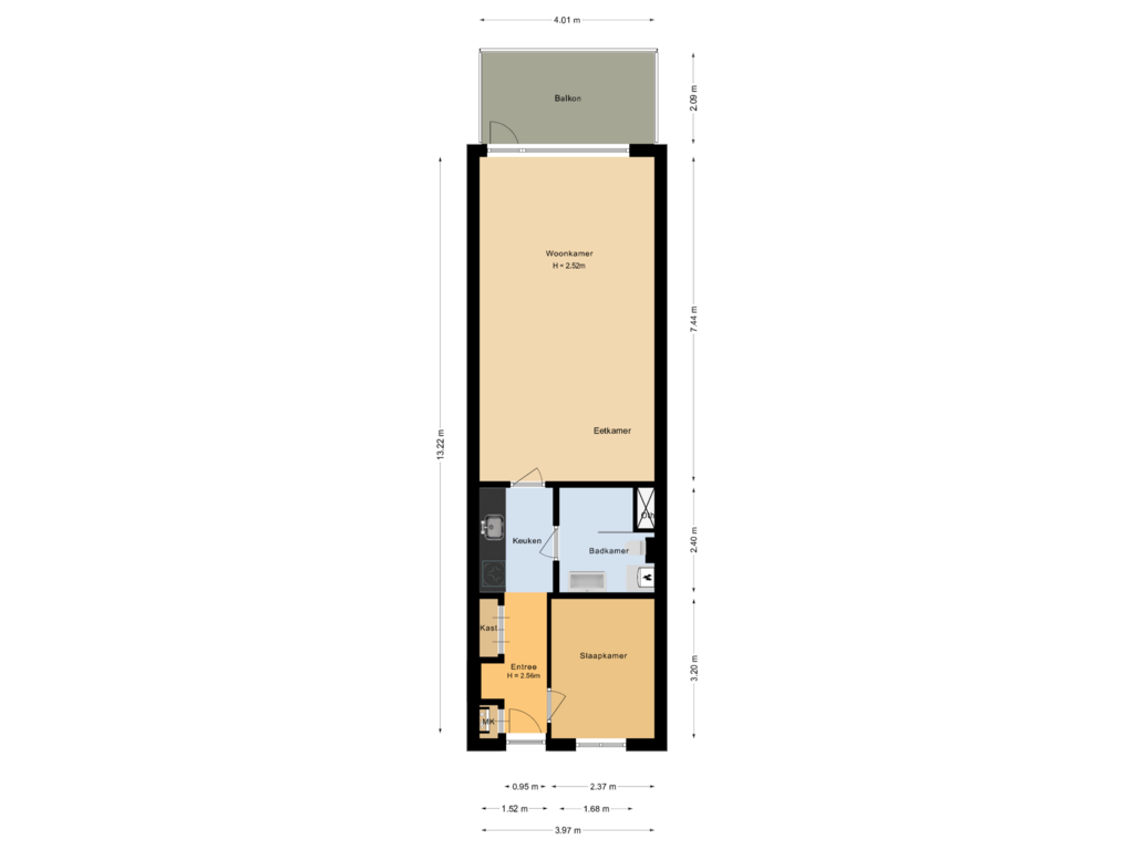 View floorplan of Appartement of Residence Rembrandt 59