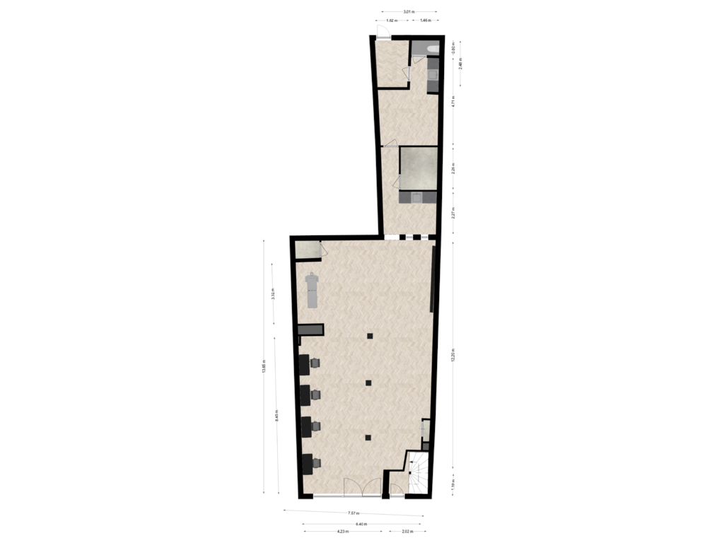 Bekijk plattegrond van Eerste woonlaag van Vierakkerstraat 55-EN 55A