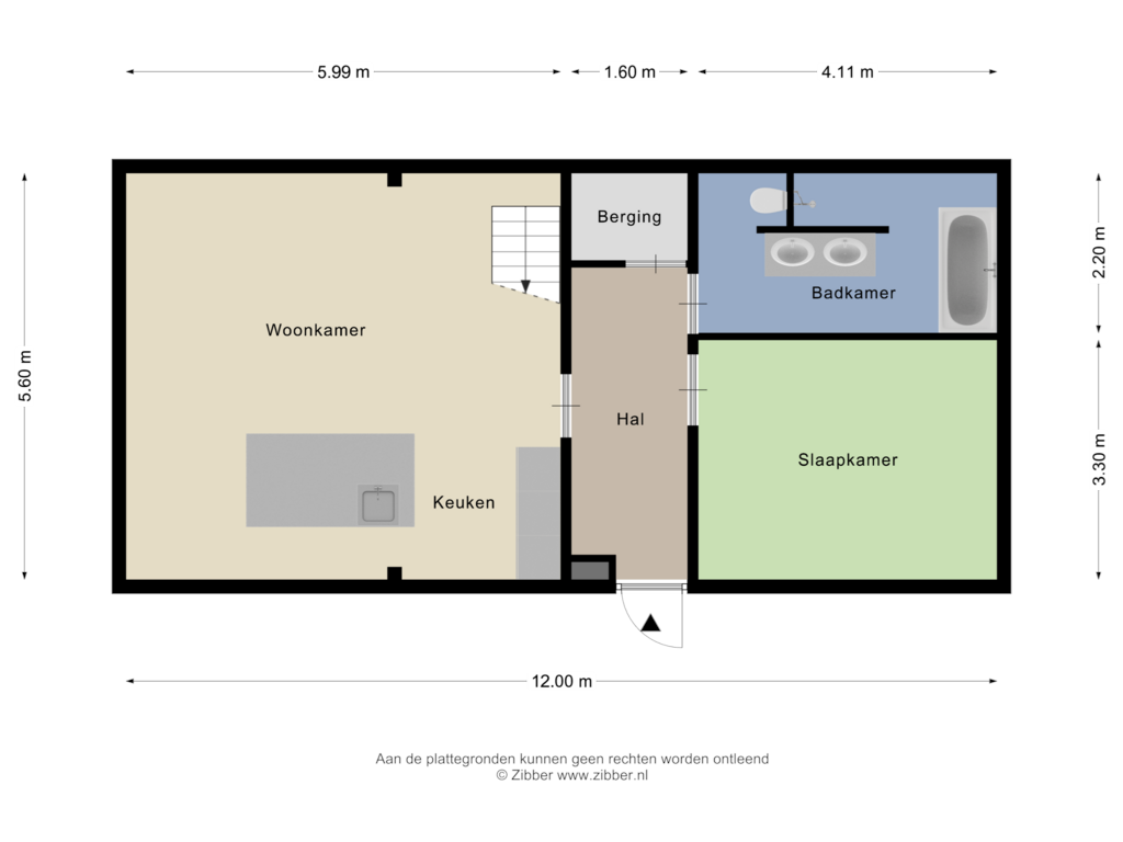 Bekijk plattegrond van Begane grond 2 van Hondseind 7