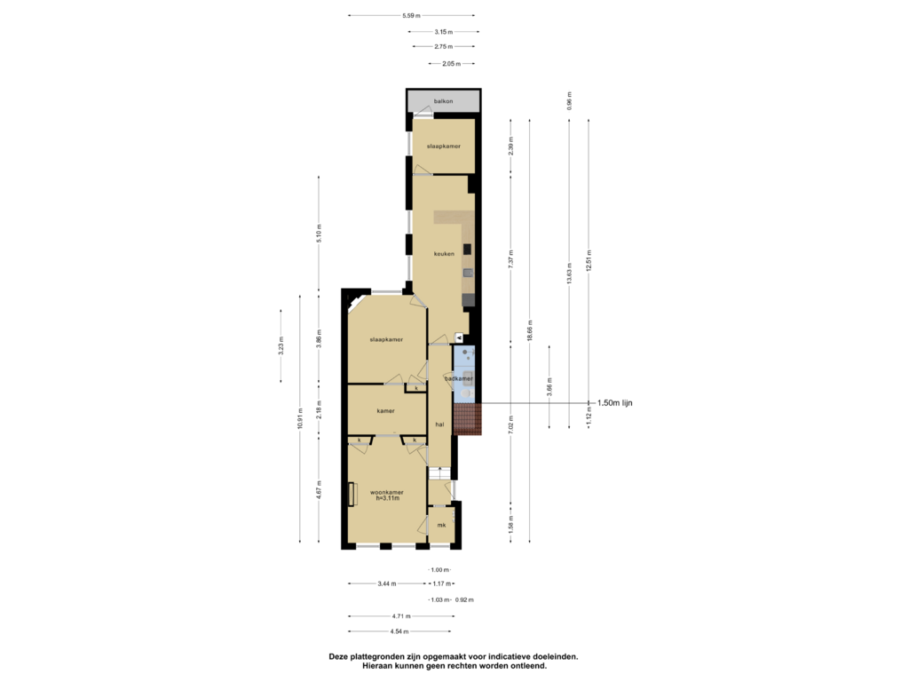 Bekijk plattegrond van Appartement van De Heemstraat 216